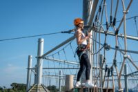 Up high on the ropes course