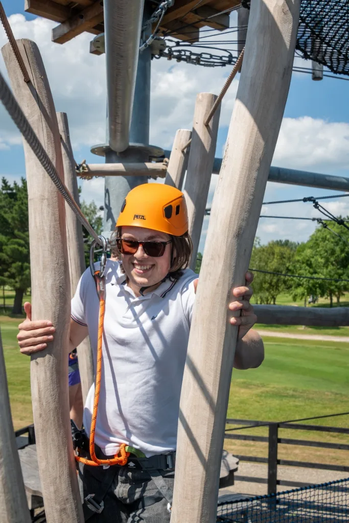 A young man on the High Ropes